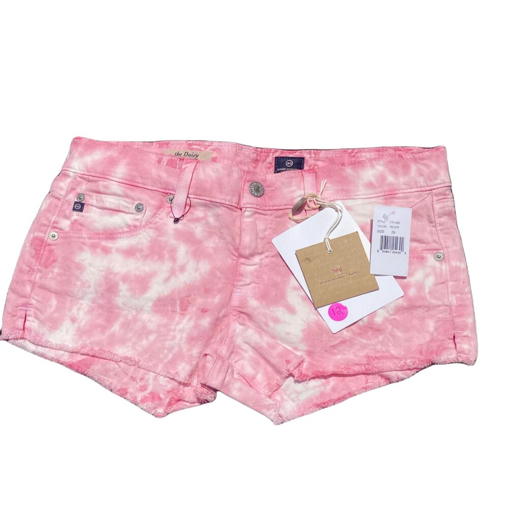 AG Adriano Goldschmied Daisy Low Rise Pink Tie Dye Women's Shorts 29 NWT